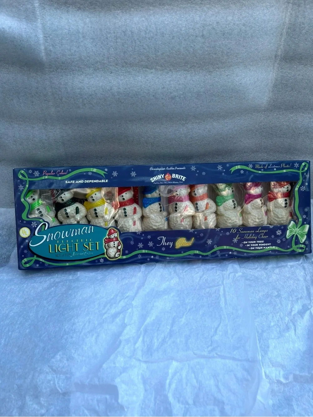 Shiny Brite Snowman Light Set - Multicolor Holiday String Lights